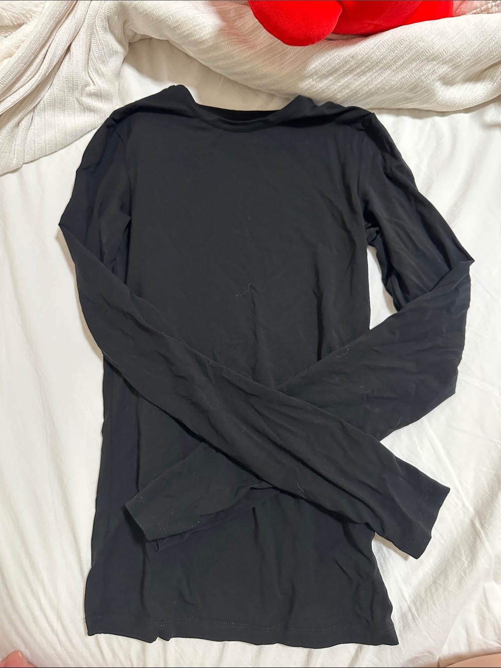 Djerf Avenue Black Long Sleeve Crewneck Top